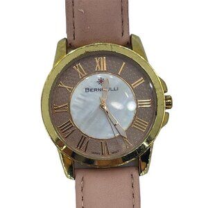 Bernoulli 9843 Faun Women's Fashion Pink Leather Band Gold Tone Watch Japan Movt